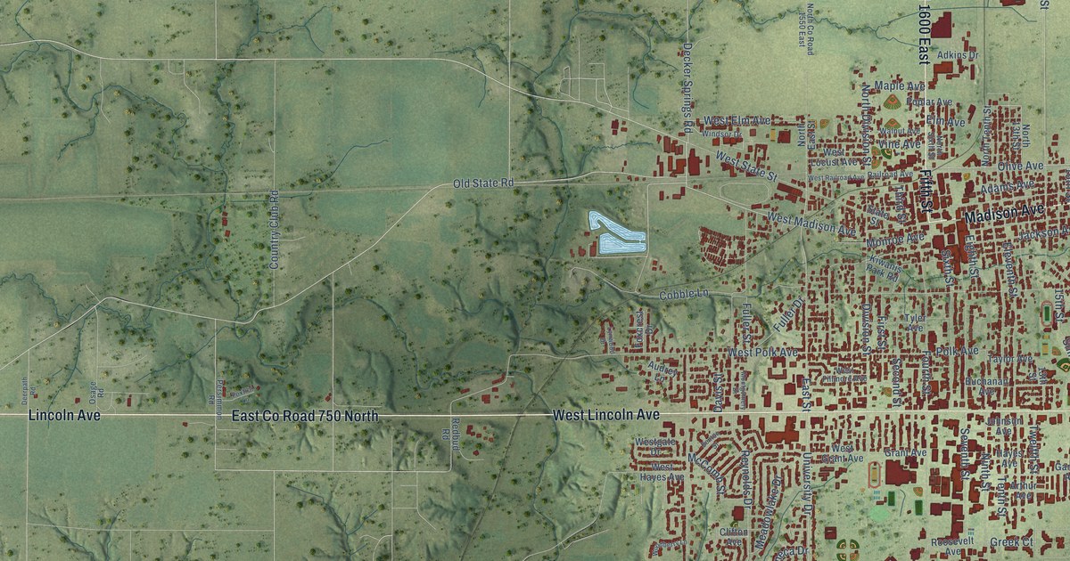 Map of Charleston, Illinois in 2026