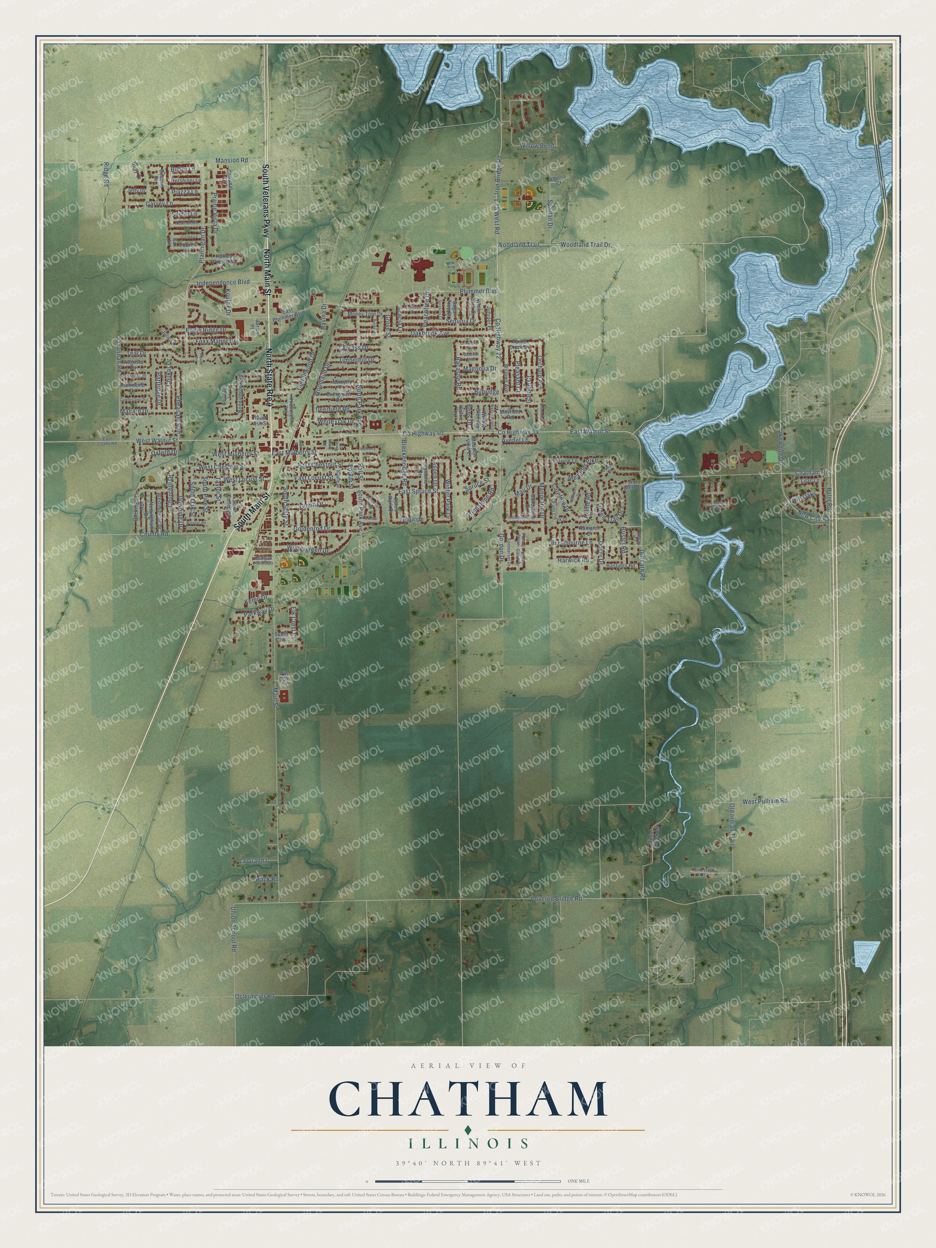 Watermarked full-map preview of Chatham, Illinois