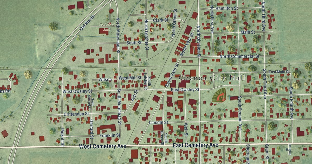 Map of Chenoa, Illinois in 2026