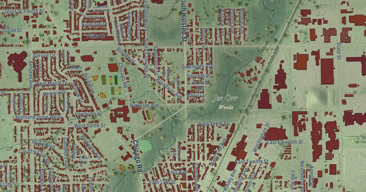 Map of Chicago Heights, Illinois in 2026