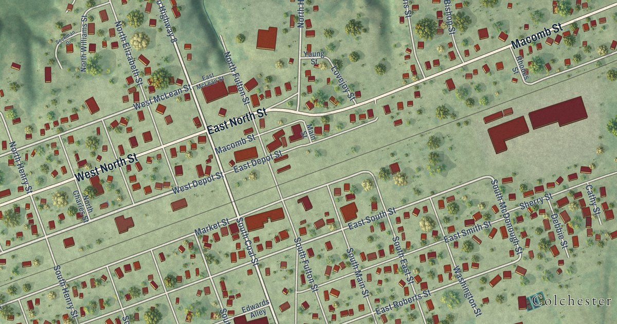 Map of Colchester, Illinois in 2026