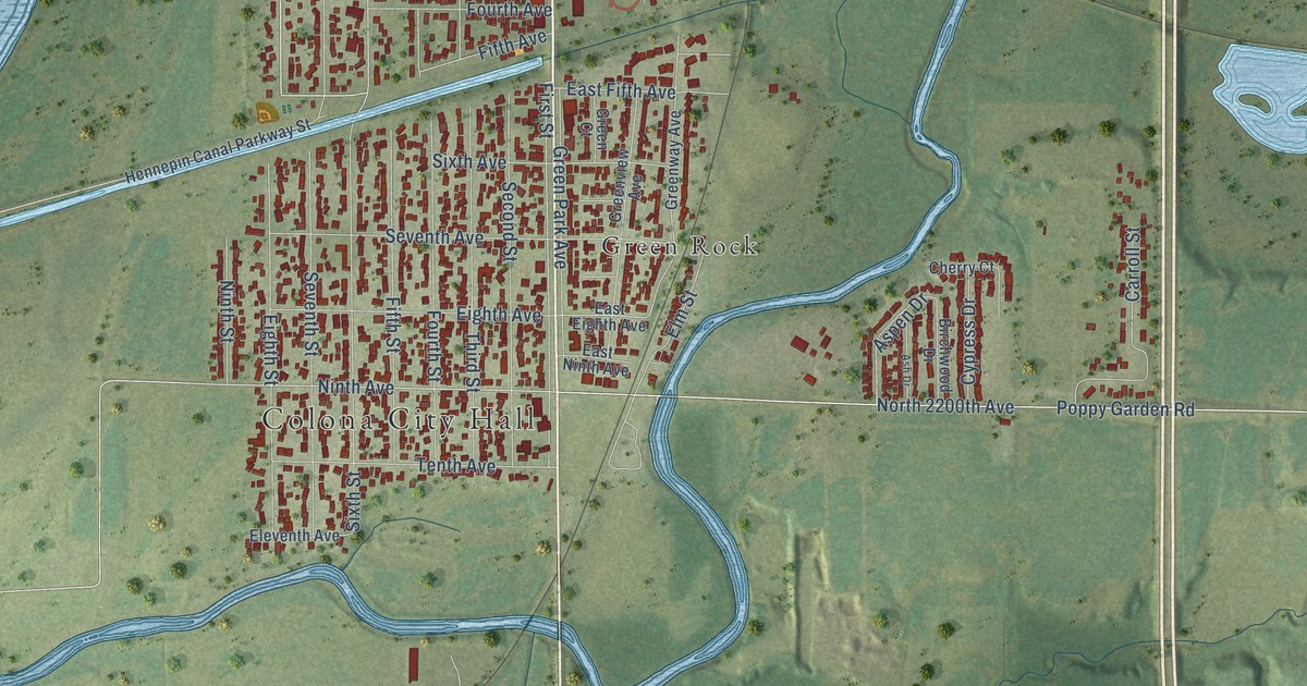 Map of Colona, Illinois in 2026