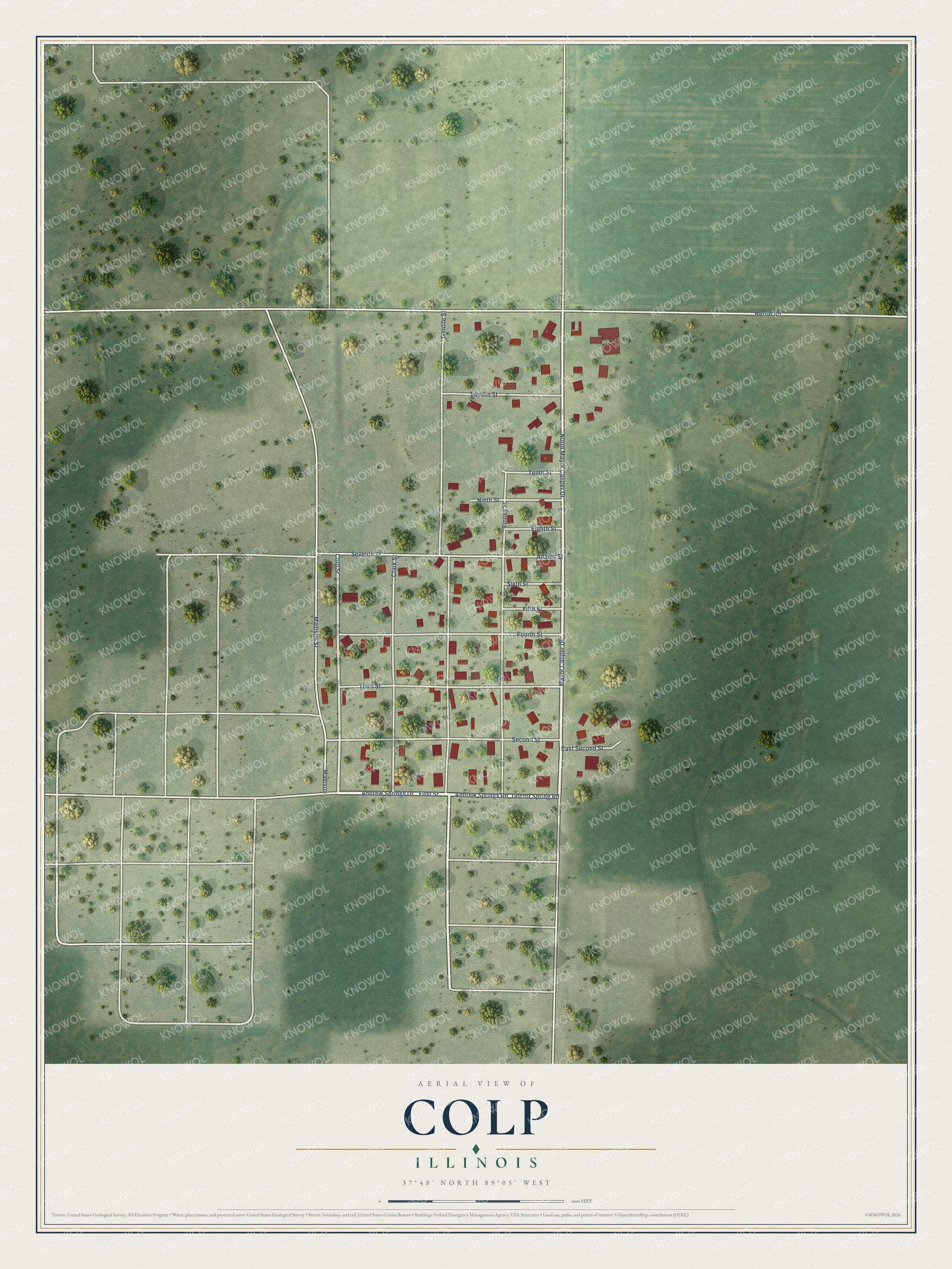 Watermarked full-map preview of Colp, Illinois