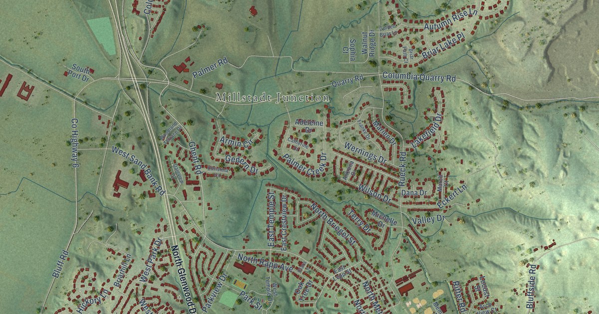 Map of Columbia, Illinois in 2026
