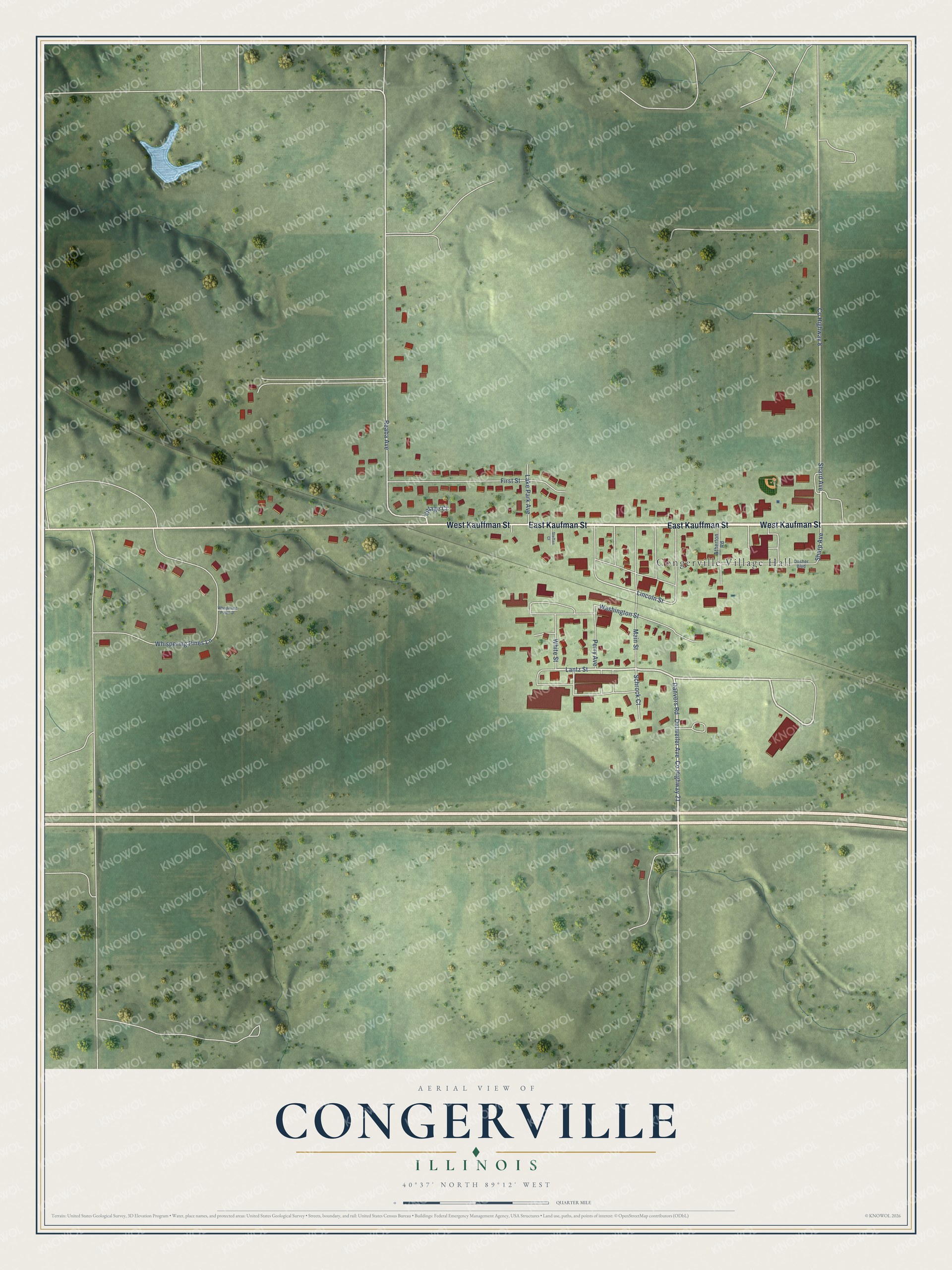 Watermarked full-map preview of Congerville, Illinois