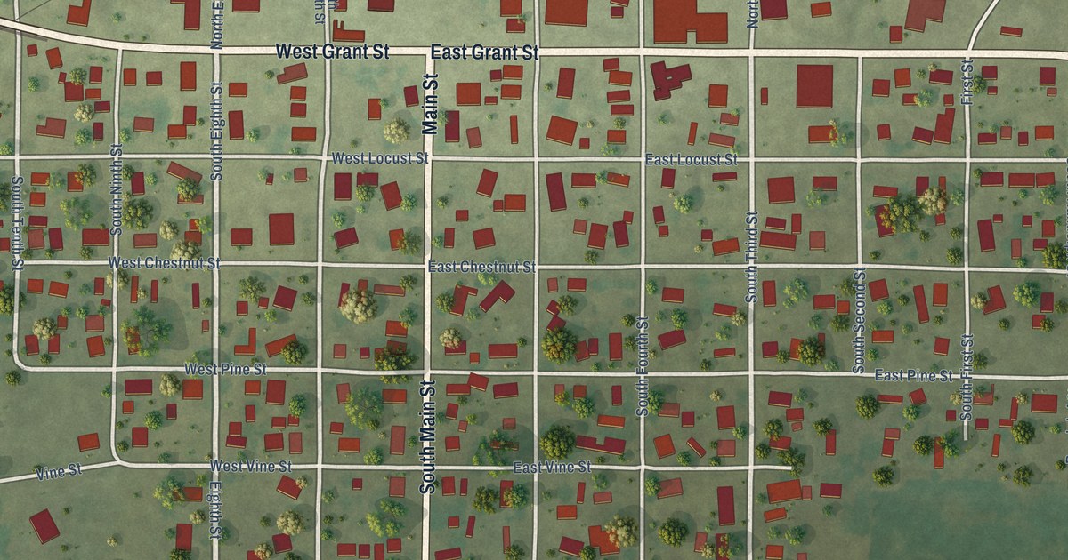 Map of Coulterville, Illinois in 2026