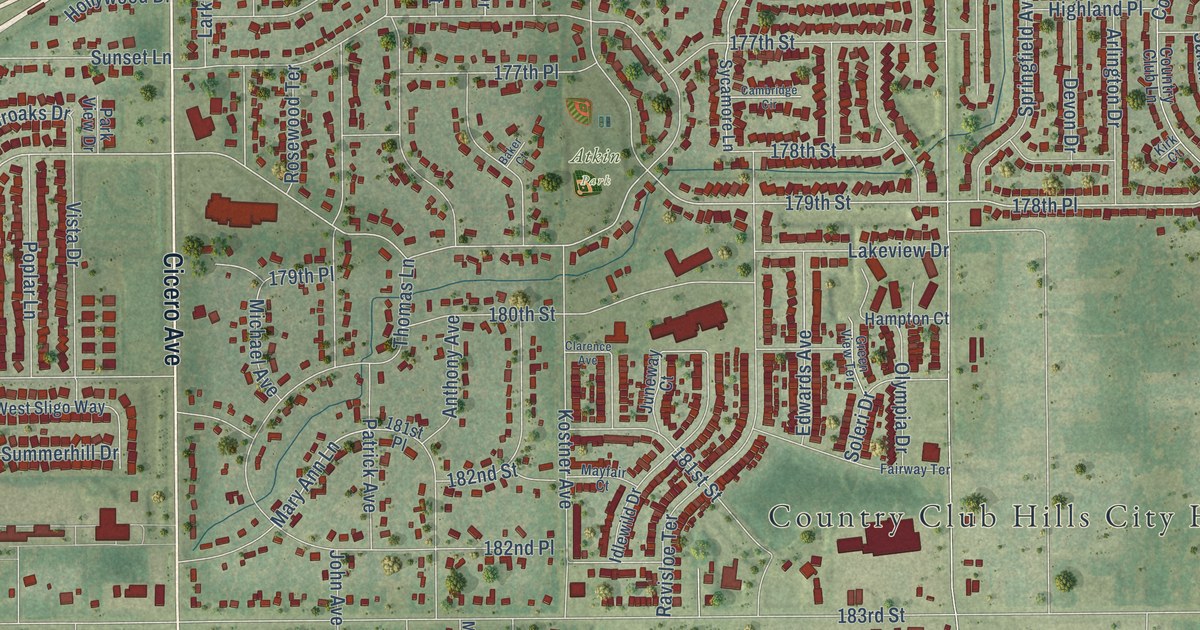 Map of Country Club Hills, Illinois in 2026