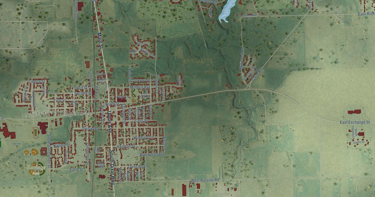 Map of Crete, Illinois in 2026
