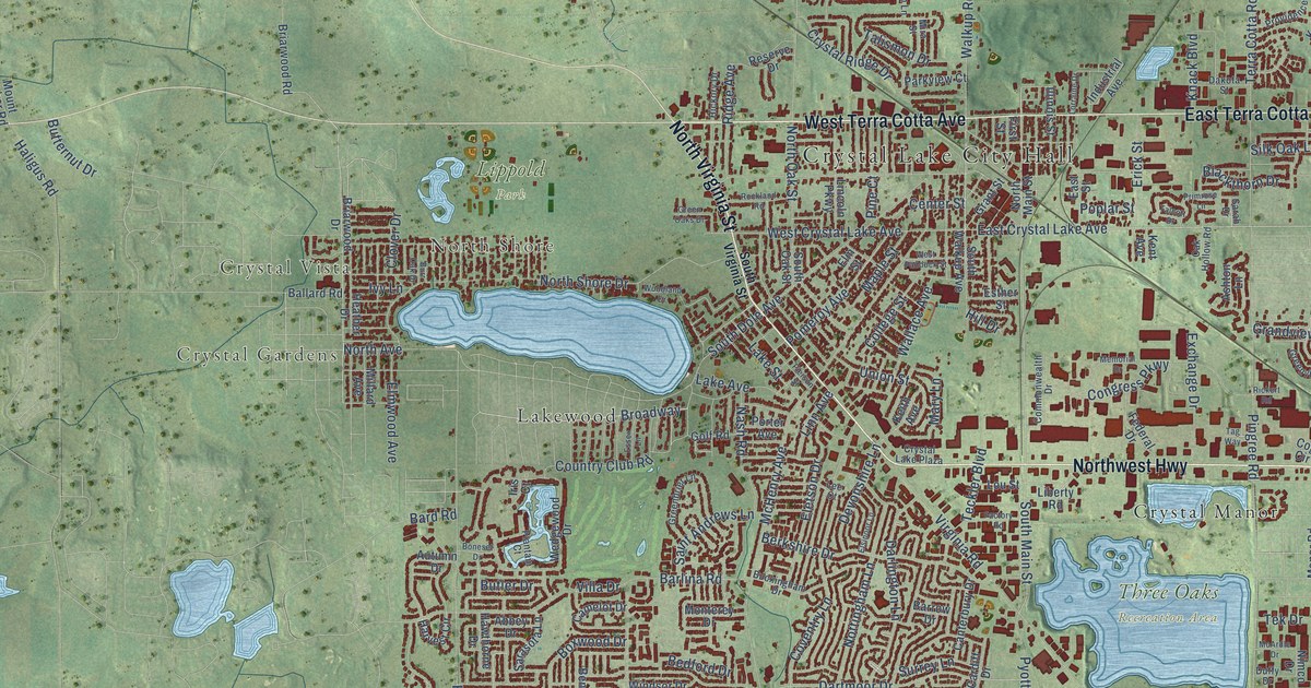 Map of Crystal Lake, Illinois in 2026