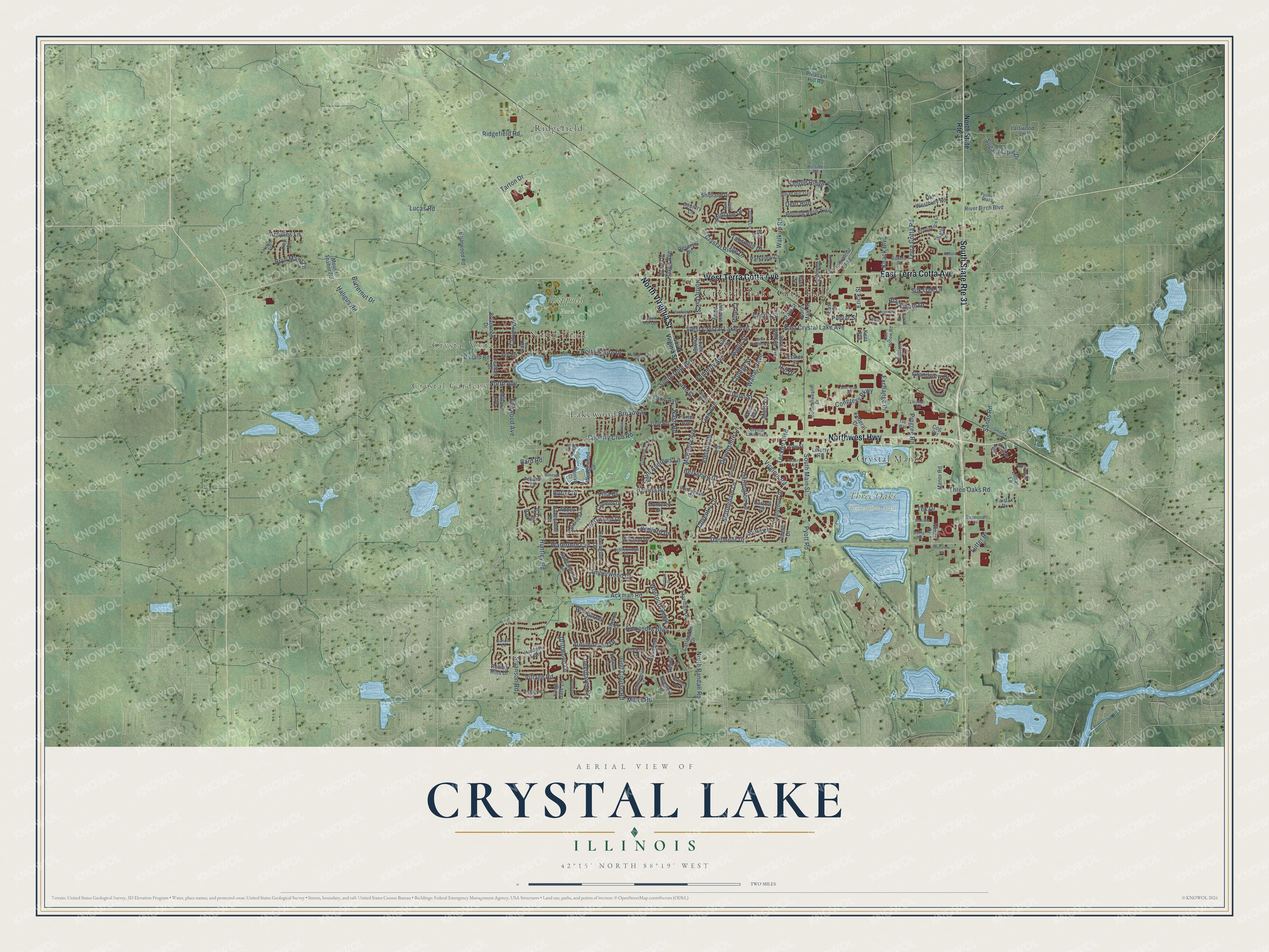 Watermarked full-map preview of Crystal Lake, Illinois