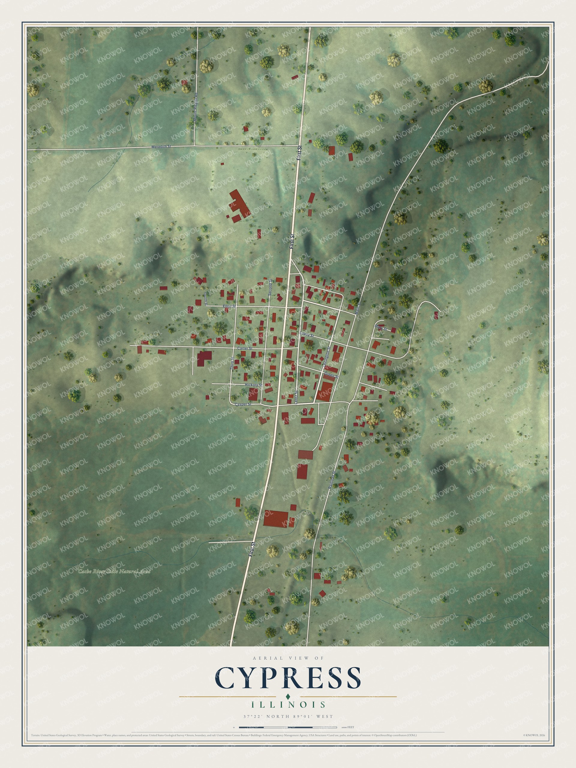 Watermarked full-map preview of Cypress, Illinois