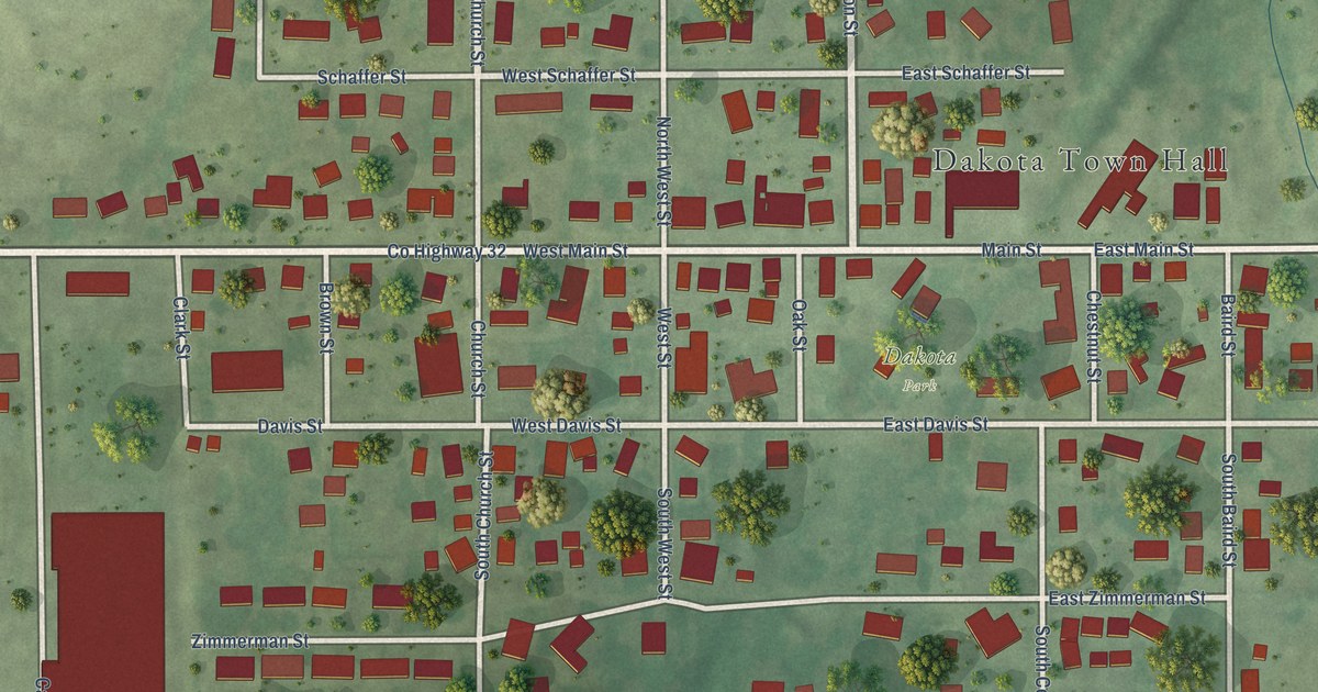 Map of Dakota, Illinois in 2026