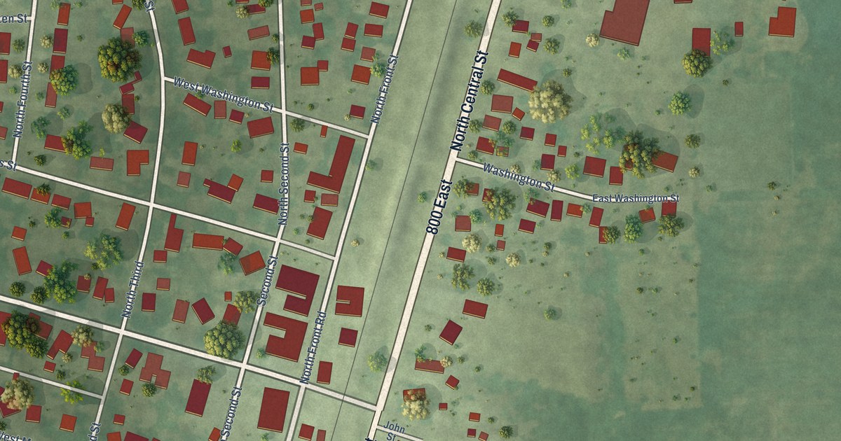 Map of Danforth, Illinois in 2026