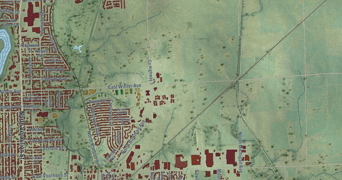 Map of Danville, Illinois in 2026