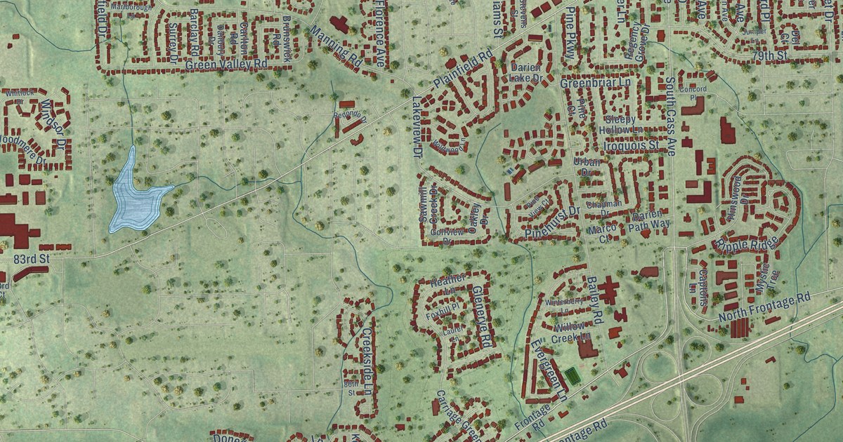 Map of Darien, Illinois in 2026