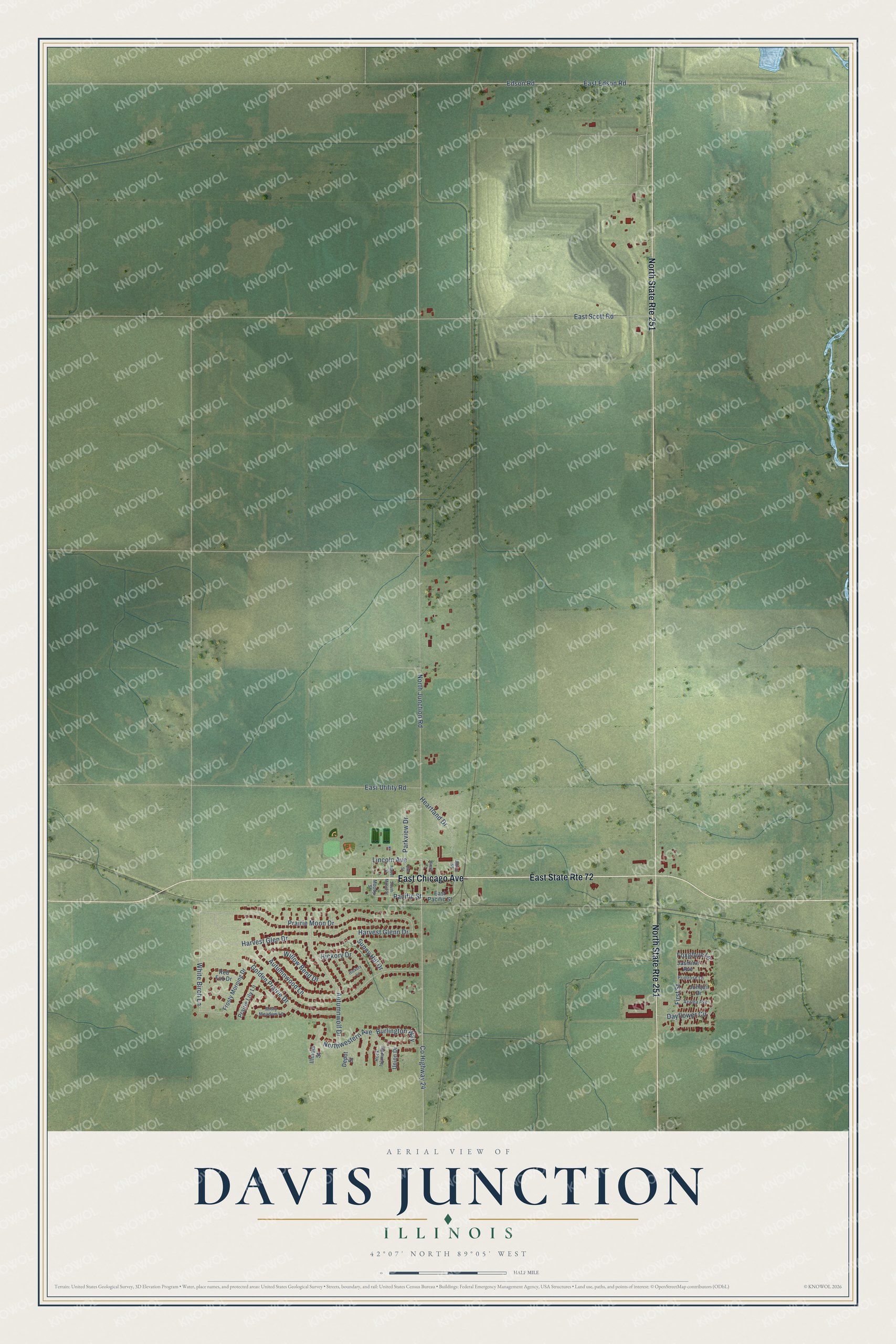 Watermarked full-map preview of Davis Junction, Illinois
