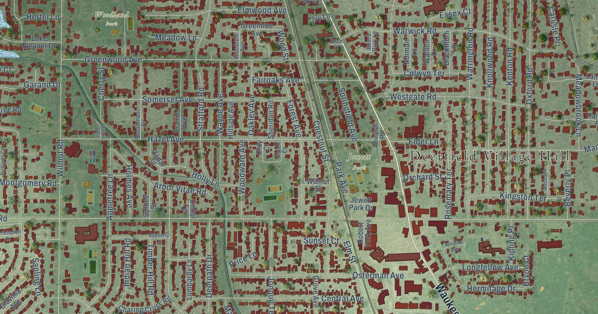 Map of Deerfield, Illinois in 2026