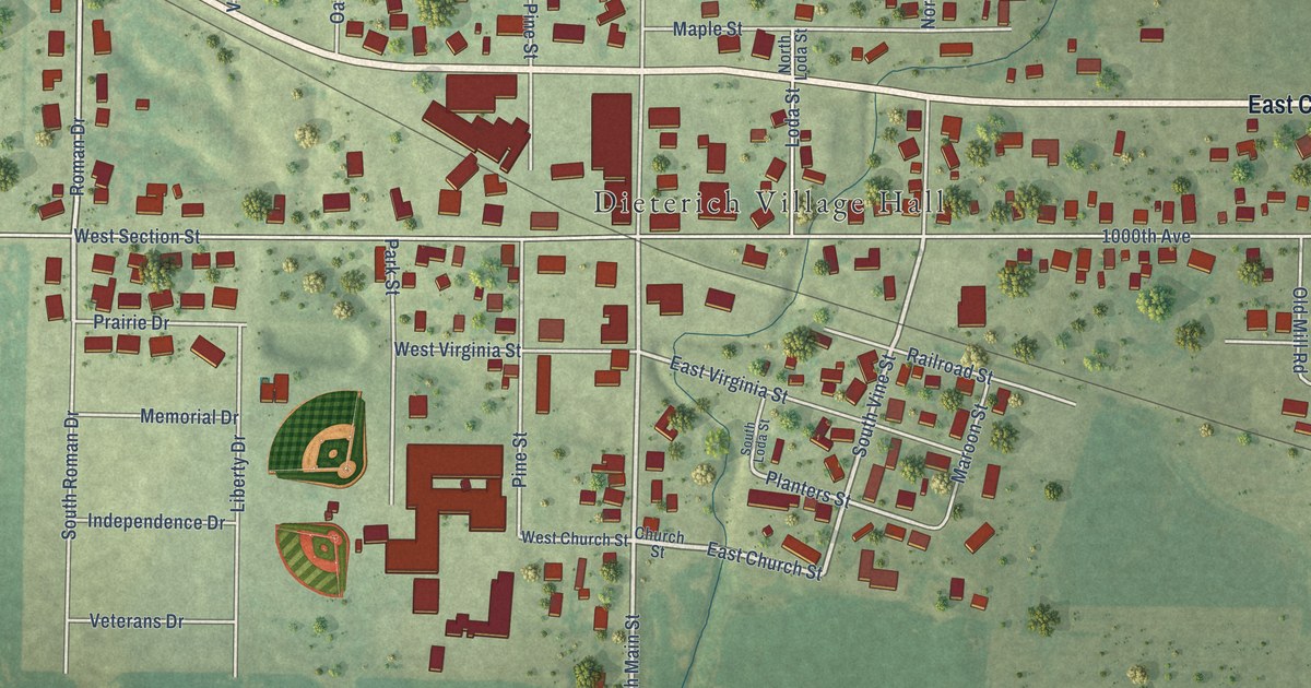 Map of Dieterich, Illinois in 2026