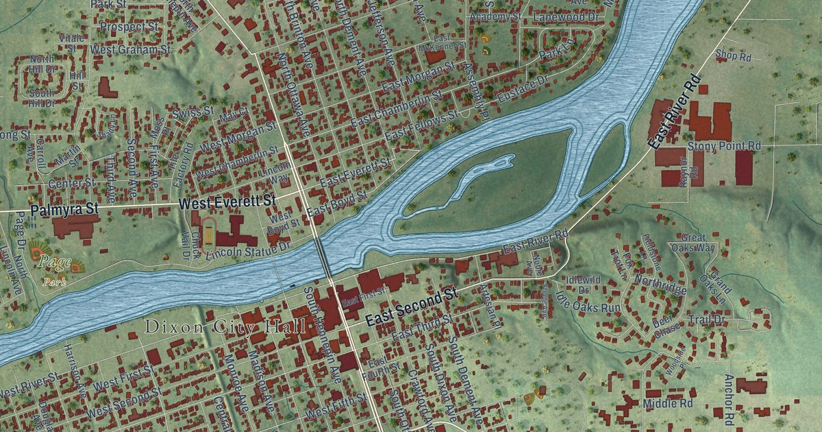 Map of Dixon, Illinois in 2026