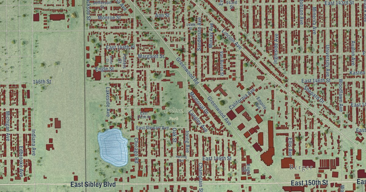 Map of Dolton, Illinois in 2026