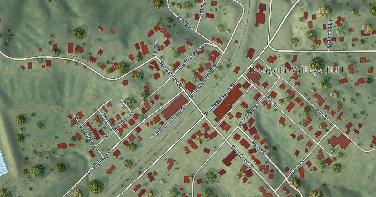 Map of Dongola, Illinois in 2026