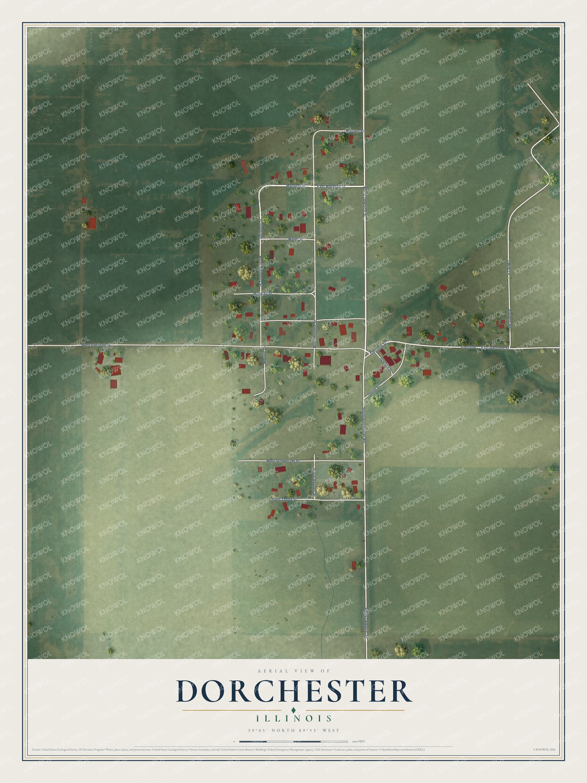Watermarked full-map preview of Dorchester, Illinois
