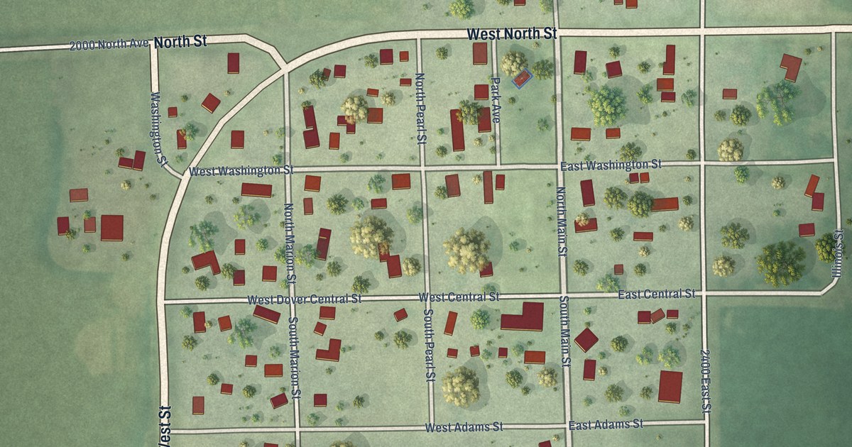 Map of Dover, Illinois in 2026