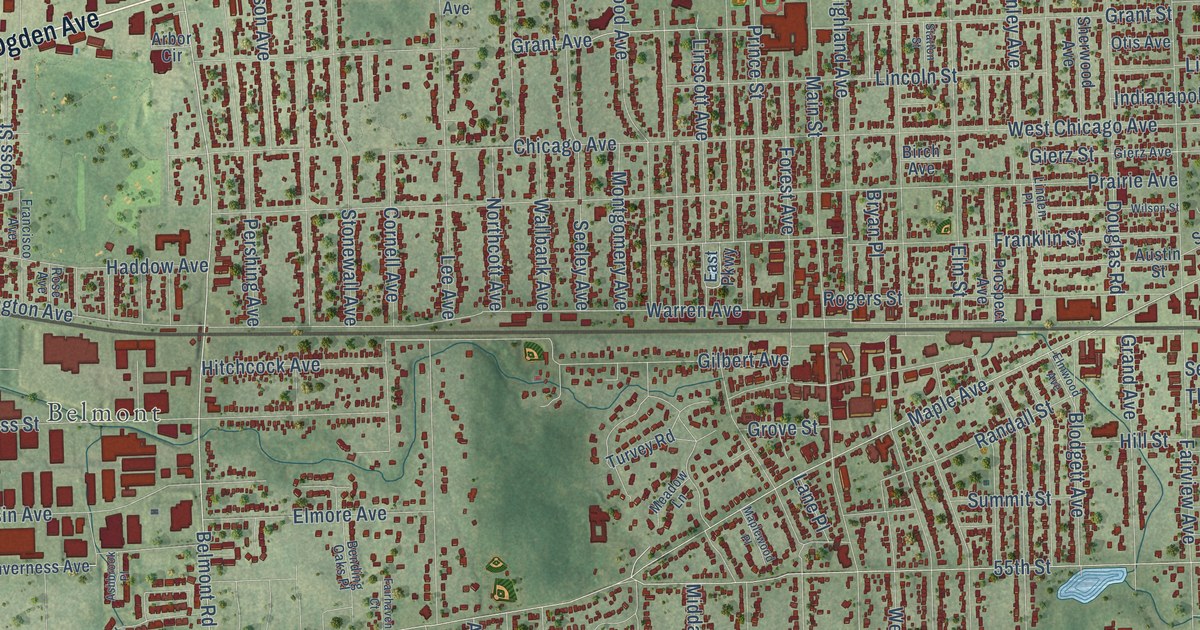 Map of Downers Grove, Illinois in 2026