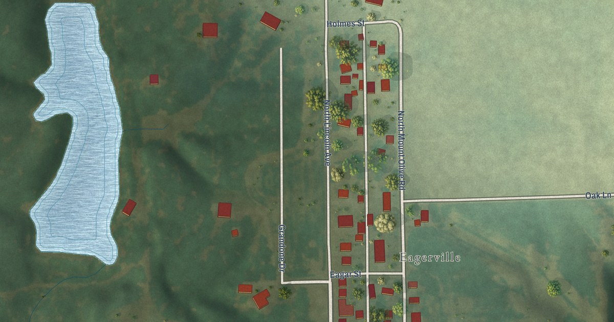 Map of Eagarville, Illinois in 2026