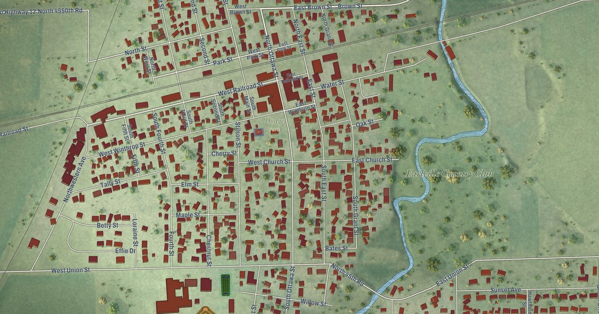 Map of Earlville, Illinois in 2026