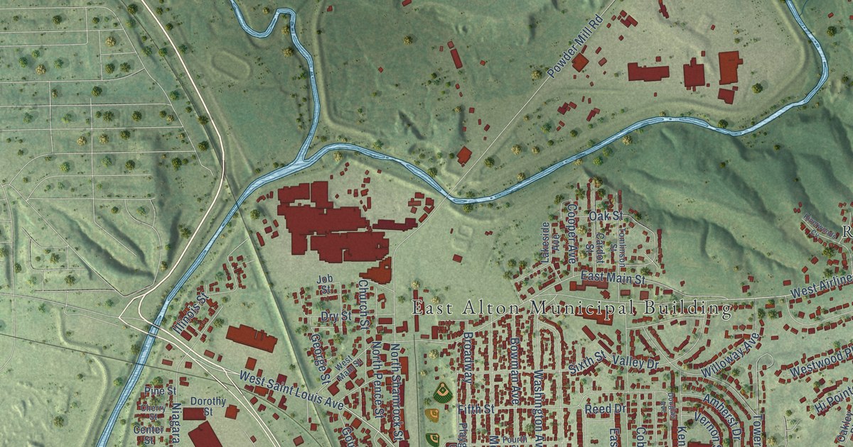 Map of East Alton, Illinois in 2026