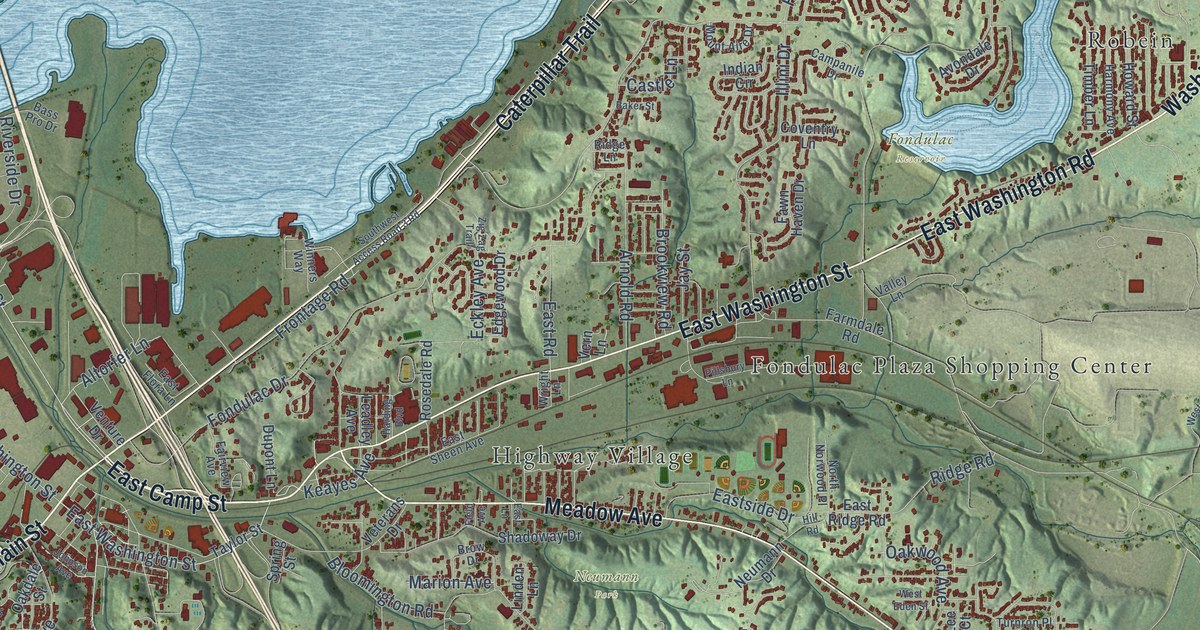Map of East Peoria, Illinois in 2026