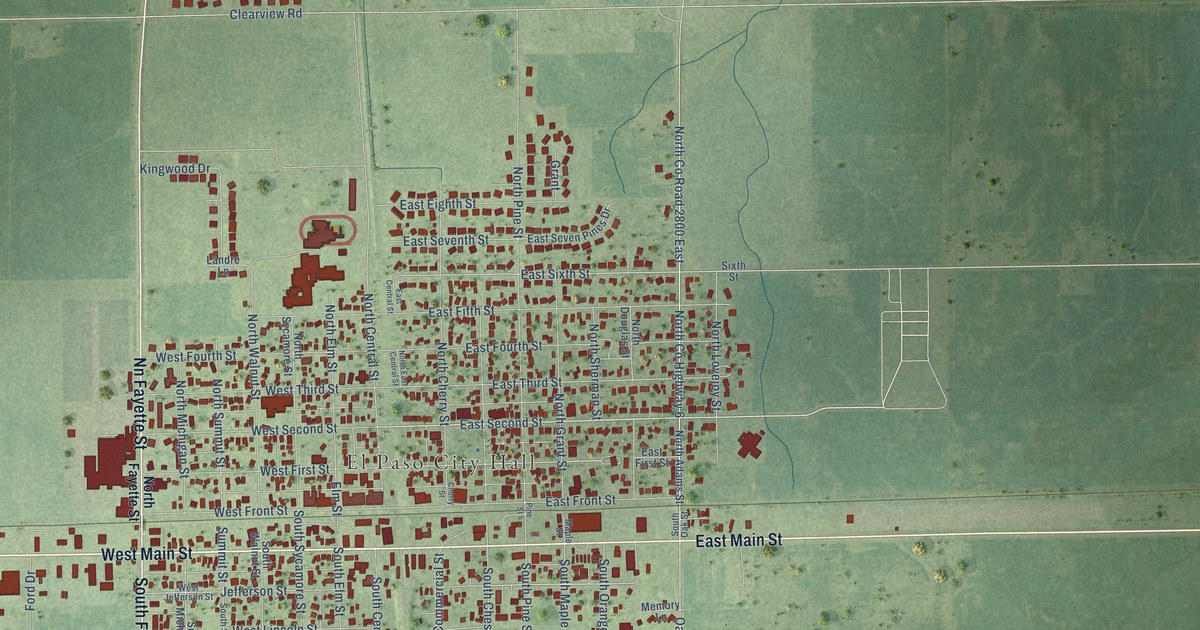 Map of El Paso, Illinois in 2026