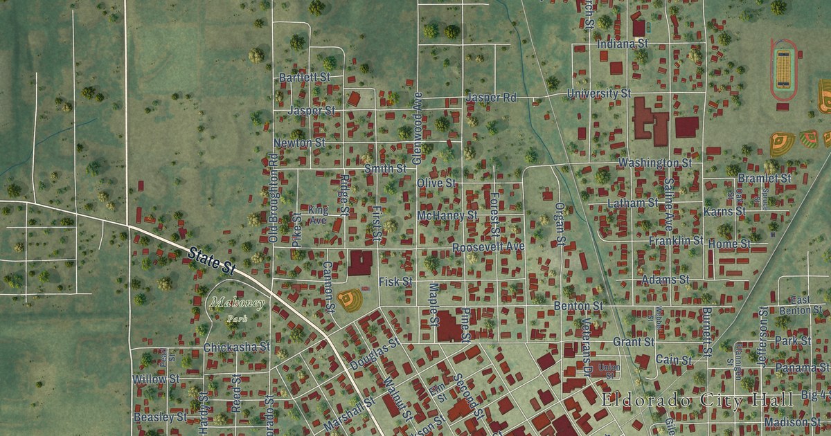 Map of Eldorado, Illinois in 2026
