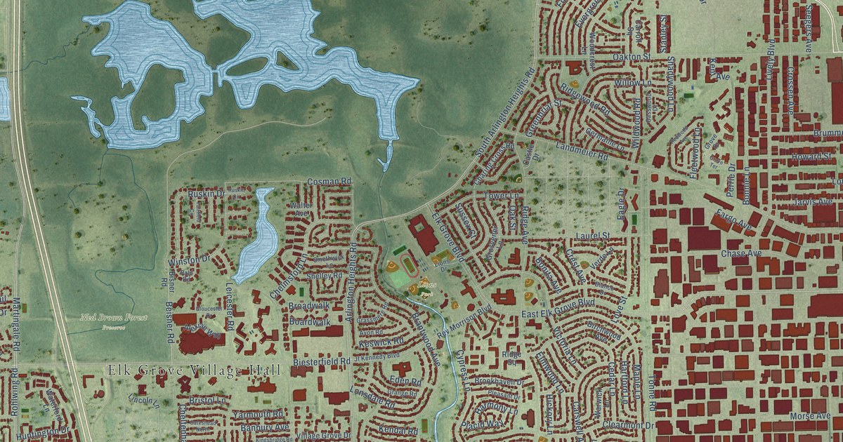 Map of Elk Grove Village, Illinois in 2026