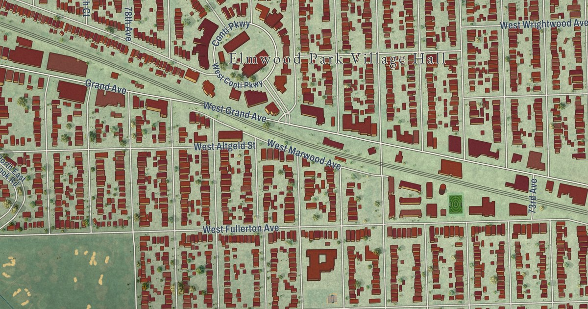 Map of Elmwood Park, Illinois in 2026