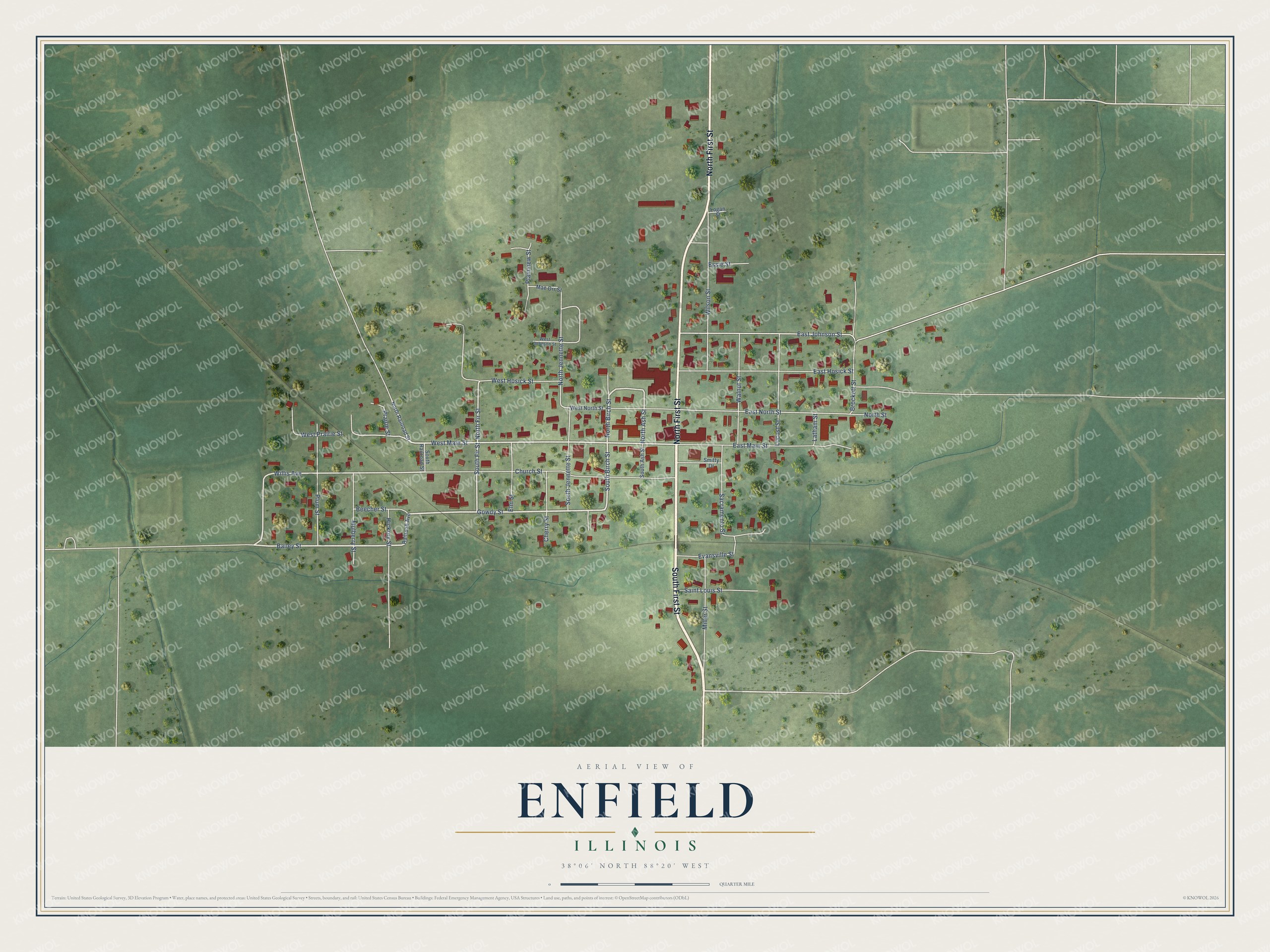 Watermarked full-map preview of Enfield, Illinois