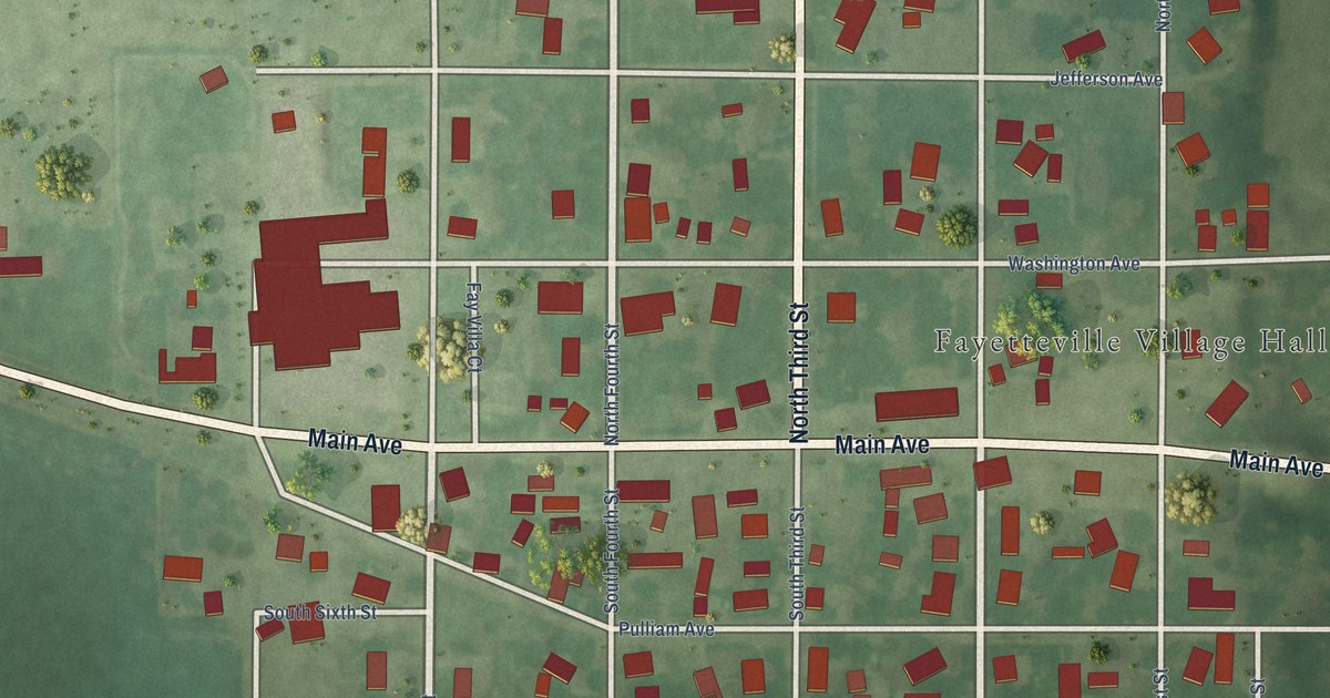 Map of Fayetteville, Illinois in 2026