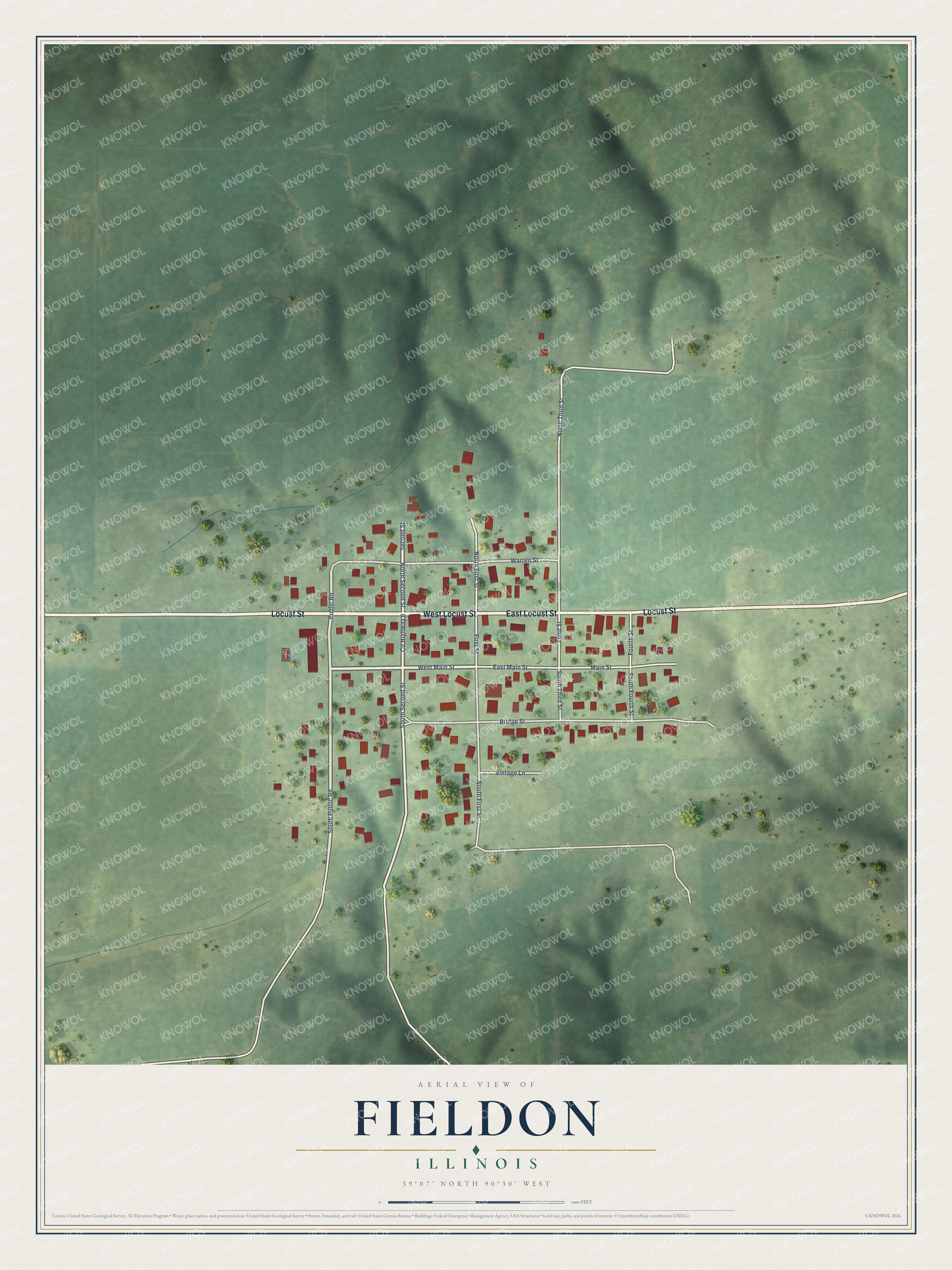 Watermarked full-map preview of Fieldon, Illinois
