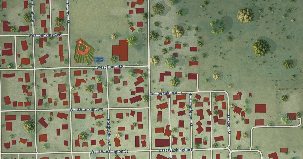 Map of Fithian, Illinois in 2026