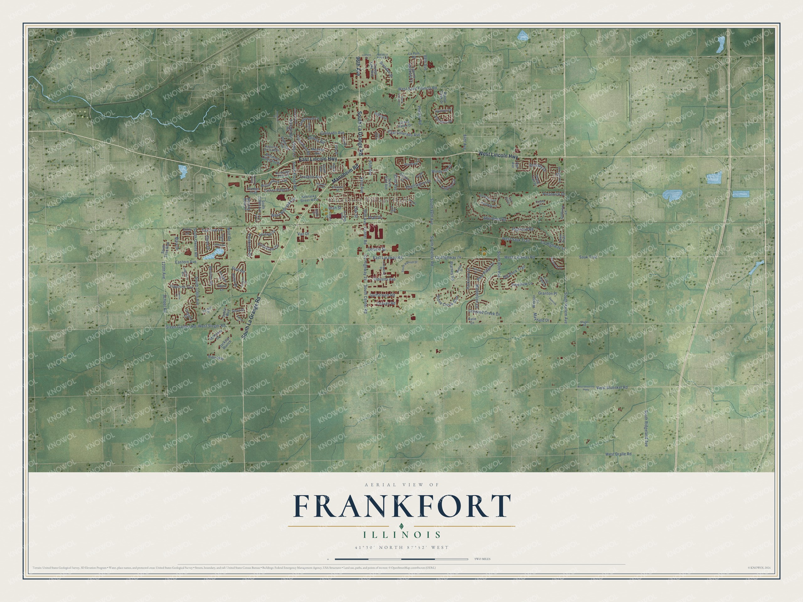 Watermarked full-map preview of Frankfort, Illinois
