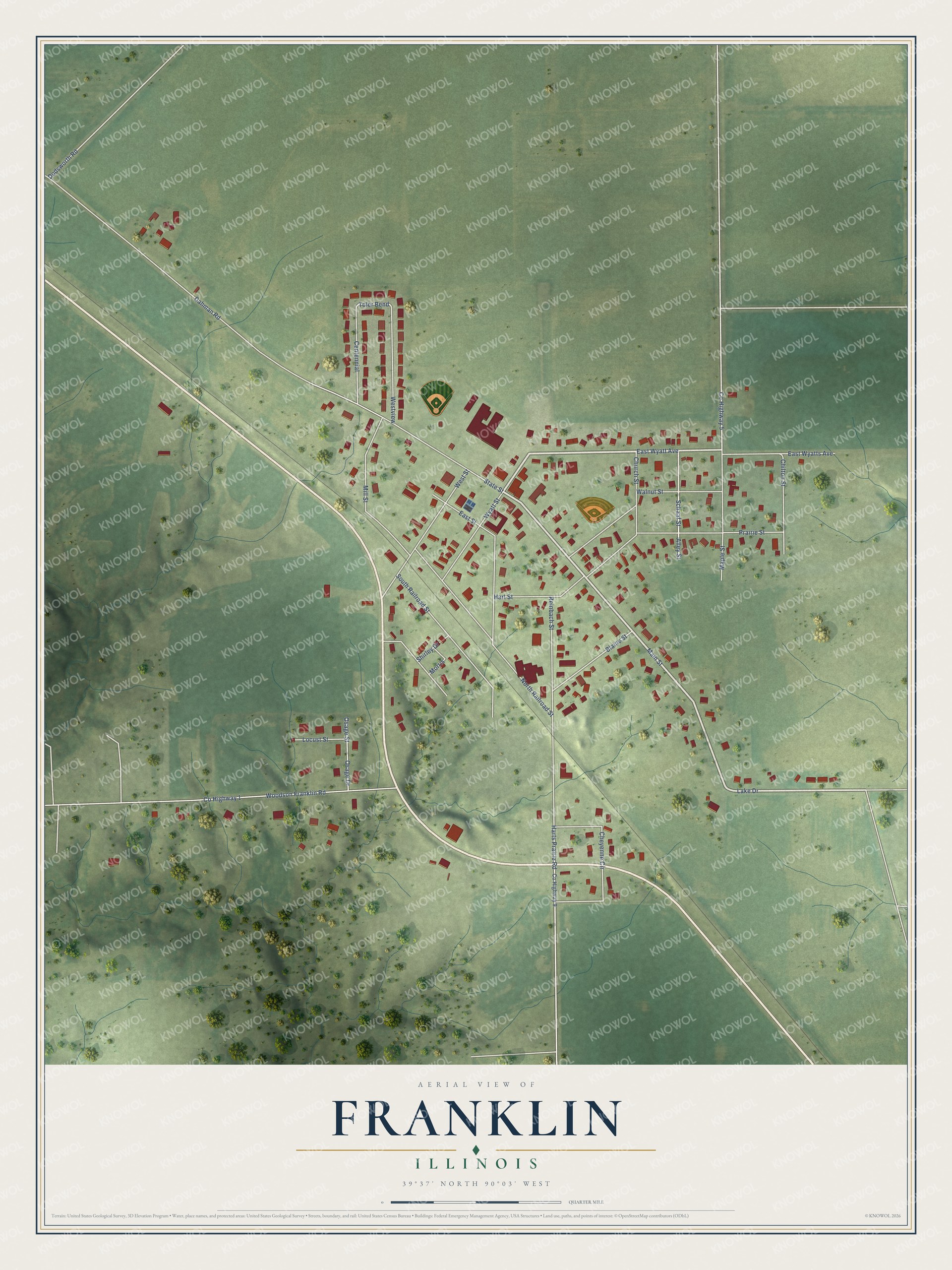 Watermarked full-map preview of Franklin, Illinois