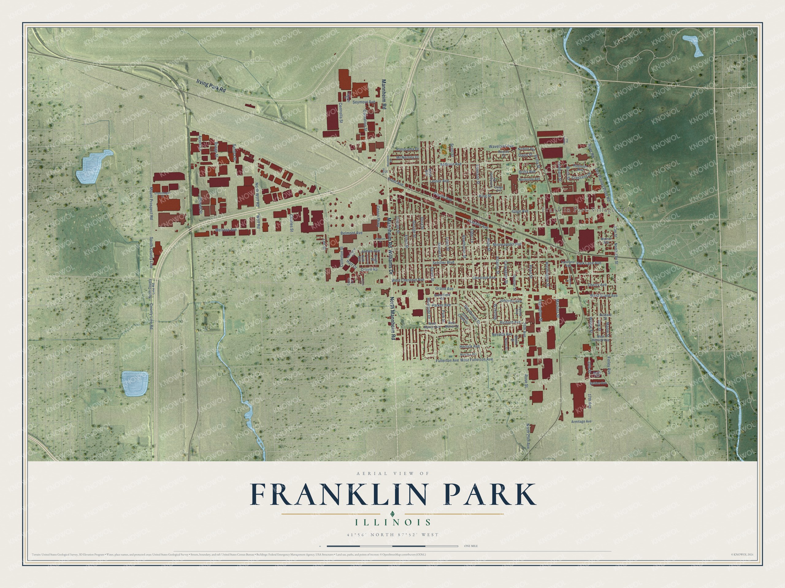 Watermarked full-map preview of Franklin Park, Illinois