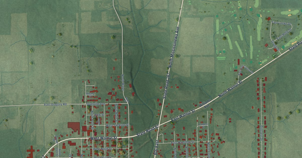 Map of Albany, Indiana in 2026