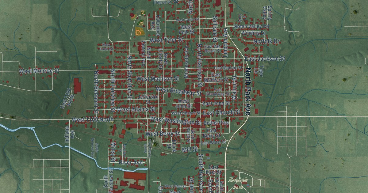 Map of Alexandria, Indiana in 2026