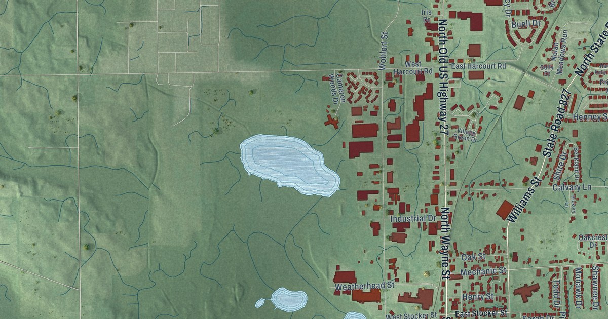Map of Angola, Indiana in 2026