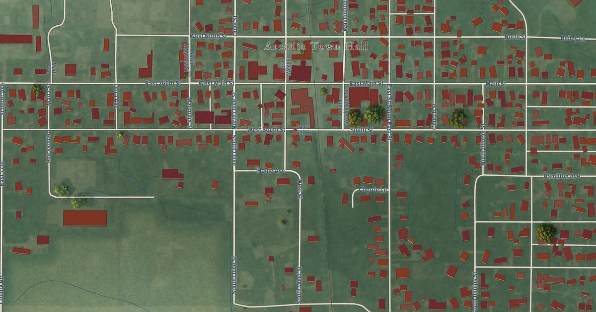 Map of Arcadia, Indiana in 2026