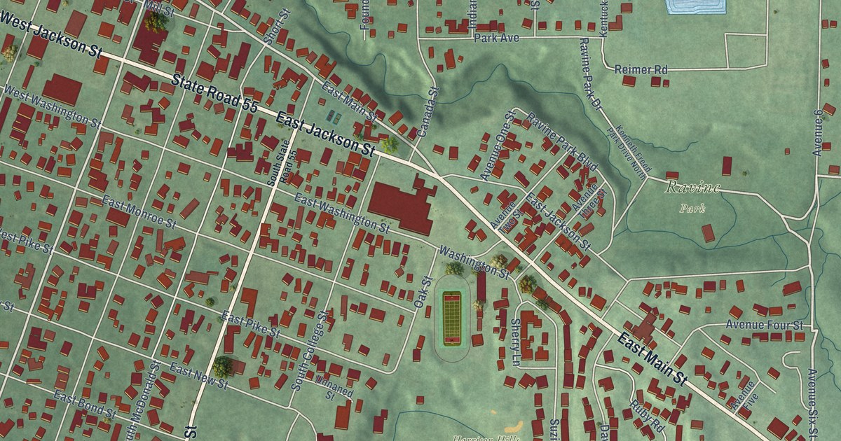 Map of Attica, Indiana in 2026