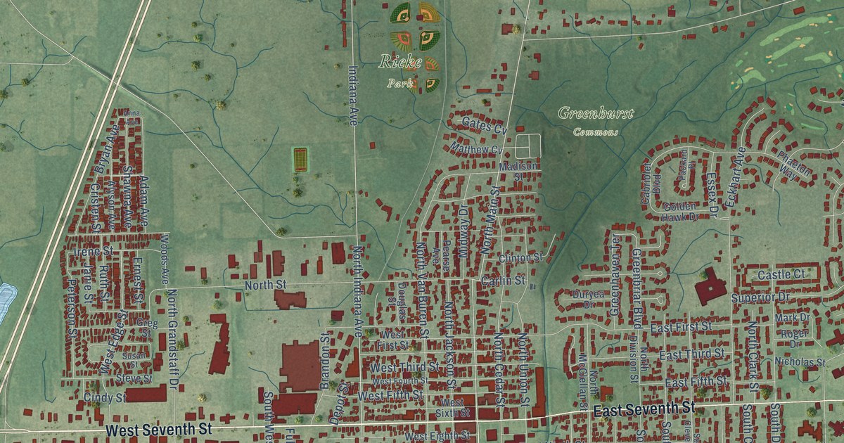 Map of Auburn, Indiana in 2026