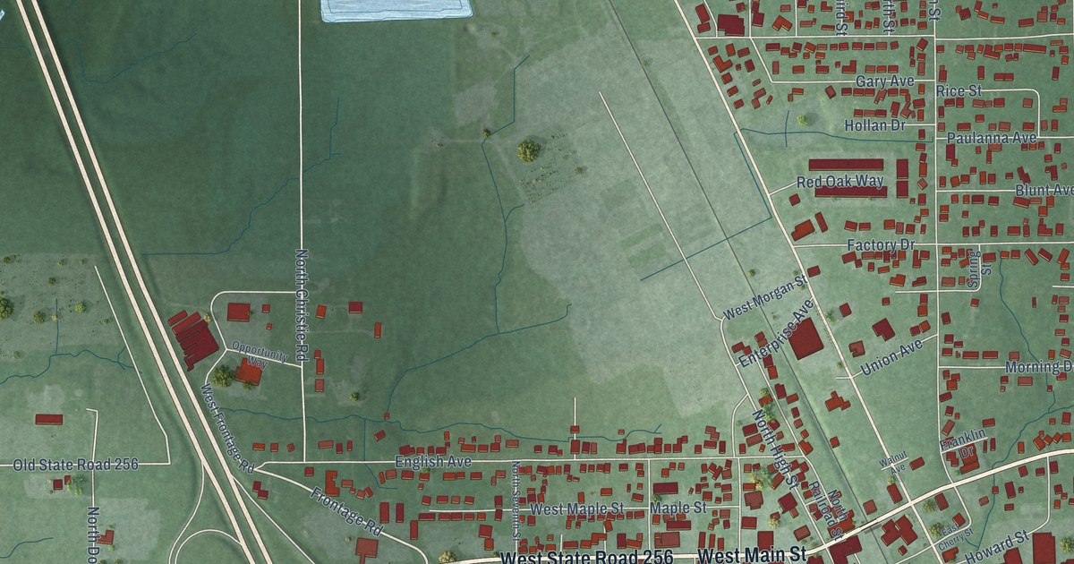 Map of Austin, Indiana in 2026